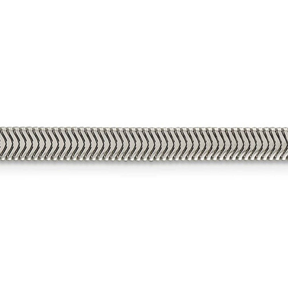 Alternate view of the 4.2mm, Sterling Silver Solid Flat Oval Snake Chain Bracelet by The Black Bow Jewelry Co.