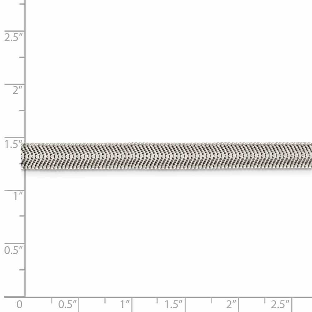 Alternate view of the 6.25mm, Sterling Silver Solid Flat Oval Snake Chain Necklace by The Black Bow Jewelry Co.