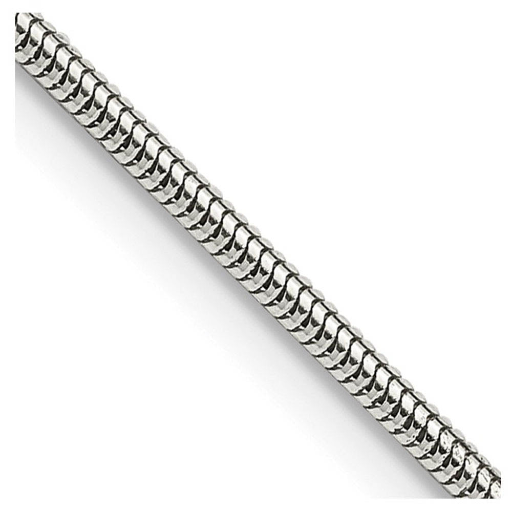 1.6mm, Sterling Silver Round Solid Snake Chain Bracelet - 7 Inch ...