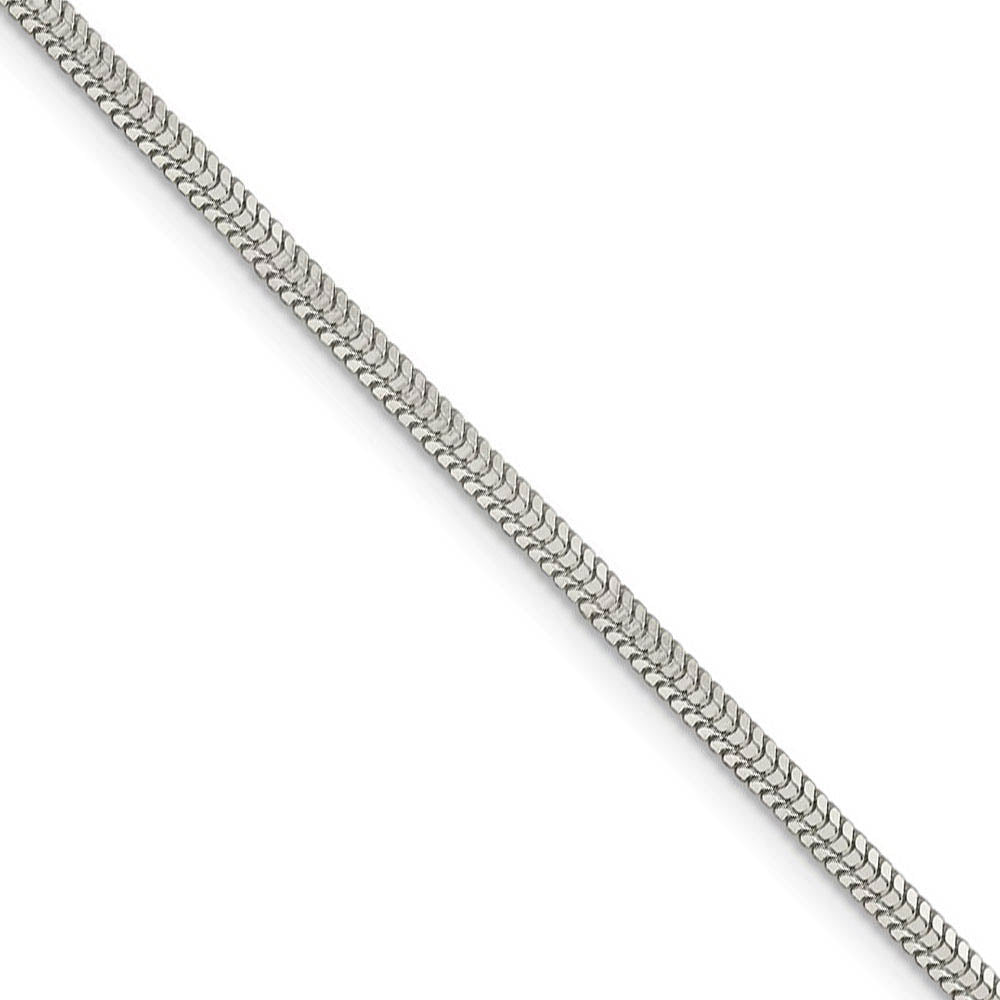 2.5mm Sterling Silver Diamond Cut Solid Round Snake Chain Necklace