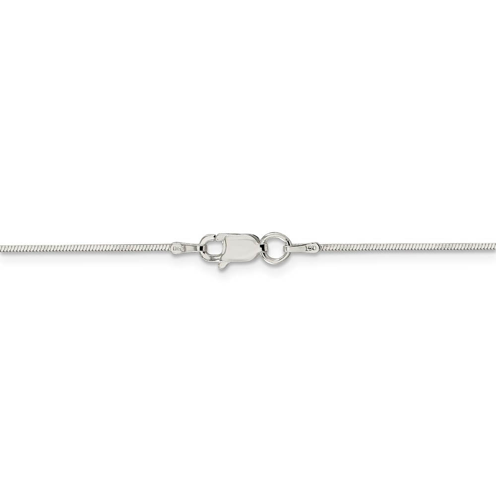 Alternate view of the 0.8mm, Sterling Silver Square Snake Chain Necklace by The Black Bow Jewelry Co.