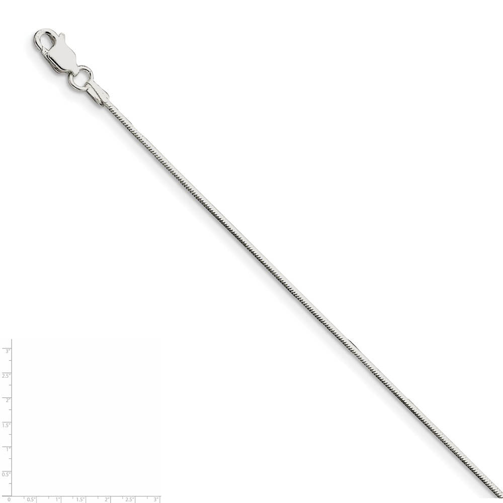 Alternate view of the 0.8mm, Sterling Silver Square Snake Chain Necklace by The Black Bow Jewelry Co.