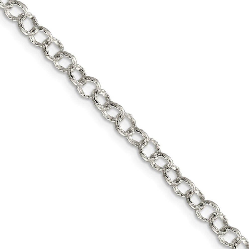 4.5mm, Sterling Silver Fancy Solid Rolo Chain Bracelet, Item C8817-B by The Black Bow Jewelry Co.