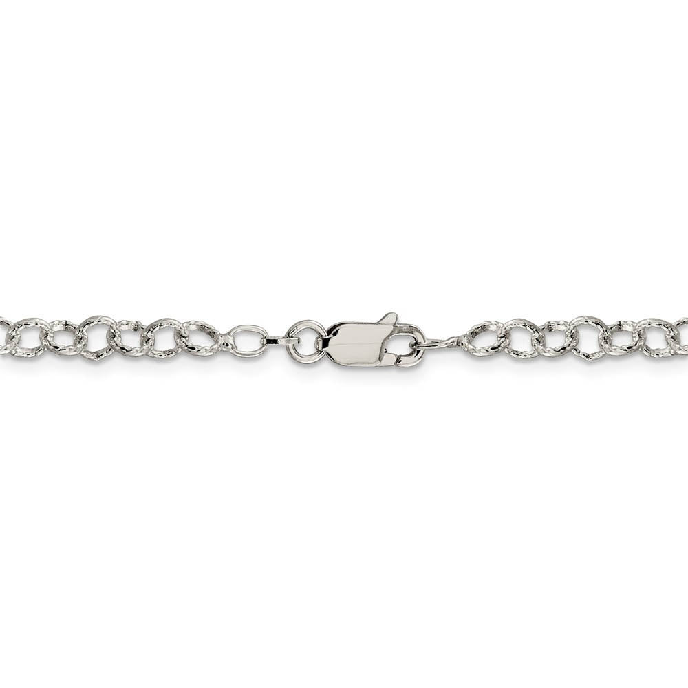 Alternate view of the 4.5mm, Sterling Silver Fancy Solid Rolo Chain Bracelet by The Black Bow Jewelry Co.