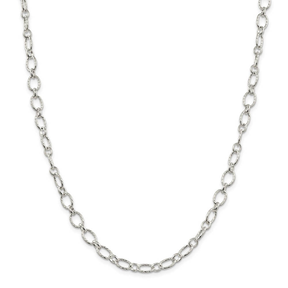 Alternate view of the Women's 6mm, Sterling Silver Fancy Solid Rolo Chain Bracelet by The Black Bow Jewelry Co.
