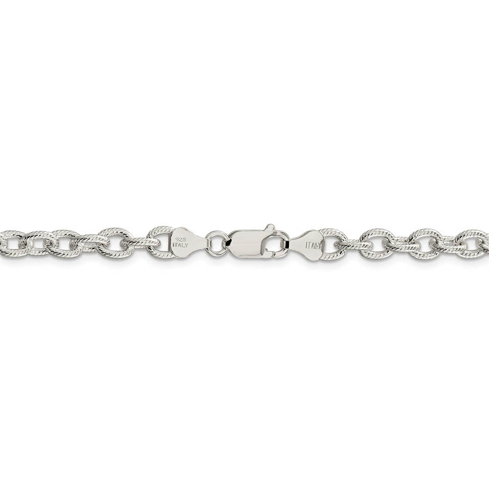 Alternate view of the Men's 6.25mm, Sterling Silver Fancy Solid Rolo Chain Necklace, 16 Inch by The Black Bow Jewelry Co.