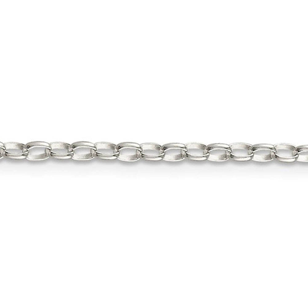 Alternate view of the 2.5mm Sterling Silver Solid Oval Rolo Chain Anklet, 9 Inch by The Black Bow Jewelry Co.