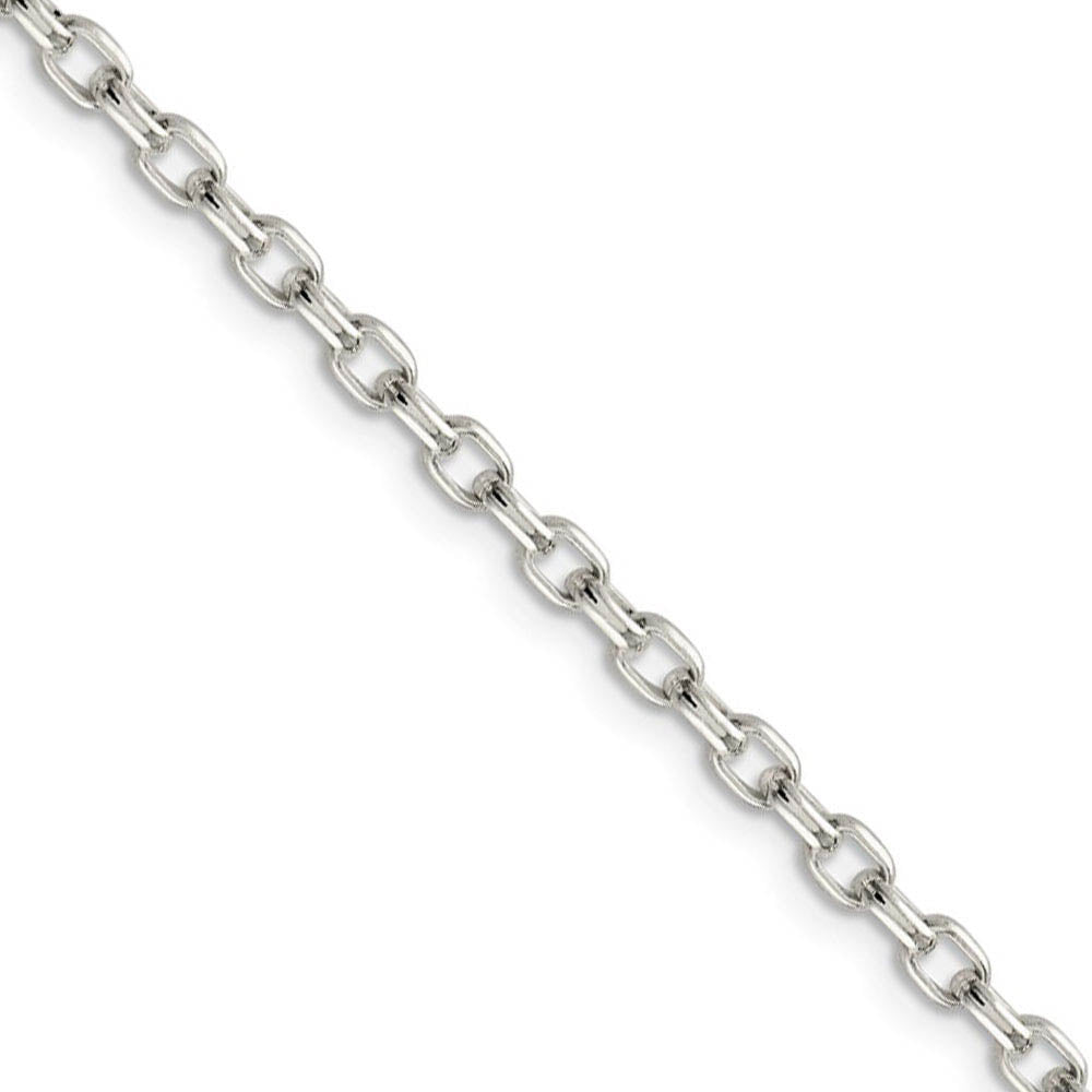3.2mm Sterling Silver Solid Oval Rolo Chain Bracelet, Item C8823-B by The Black Bow Jewelry Co.