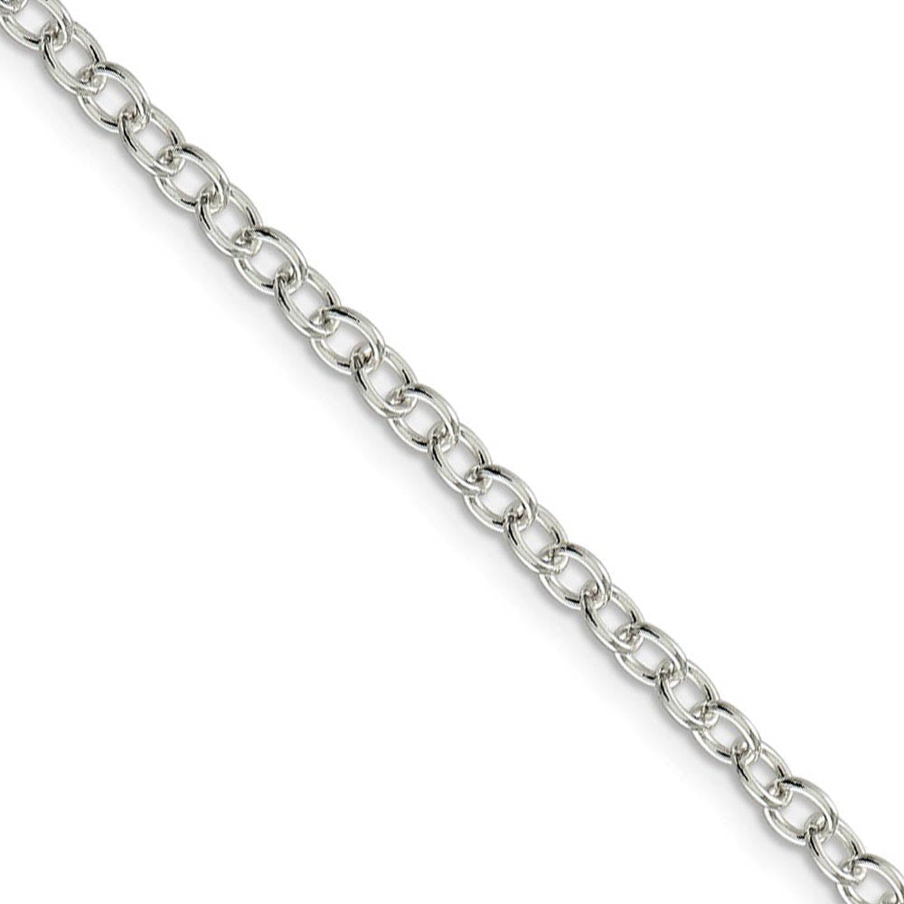 3.75mm, Sterling Silver, Solid Oval Cable Chain Necklace