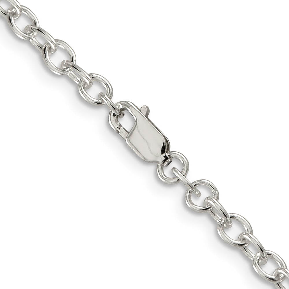 Alternate view of the 3.75mm, Sterling Silver, Solid Oval Cable Chain Necklace by The Black Bow Jewelry Co.