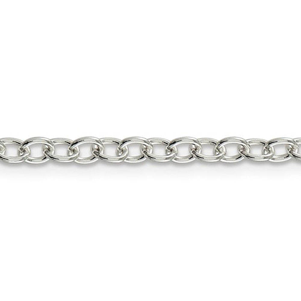 Alternate view of the 3.75mm, Sterling Silver, Solid Oval Cable Chain Necklace by The Black Bow Jewelry Co.