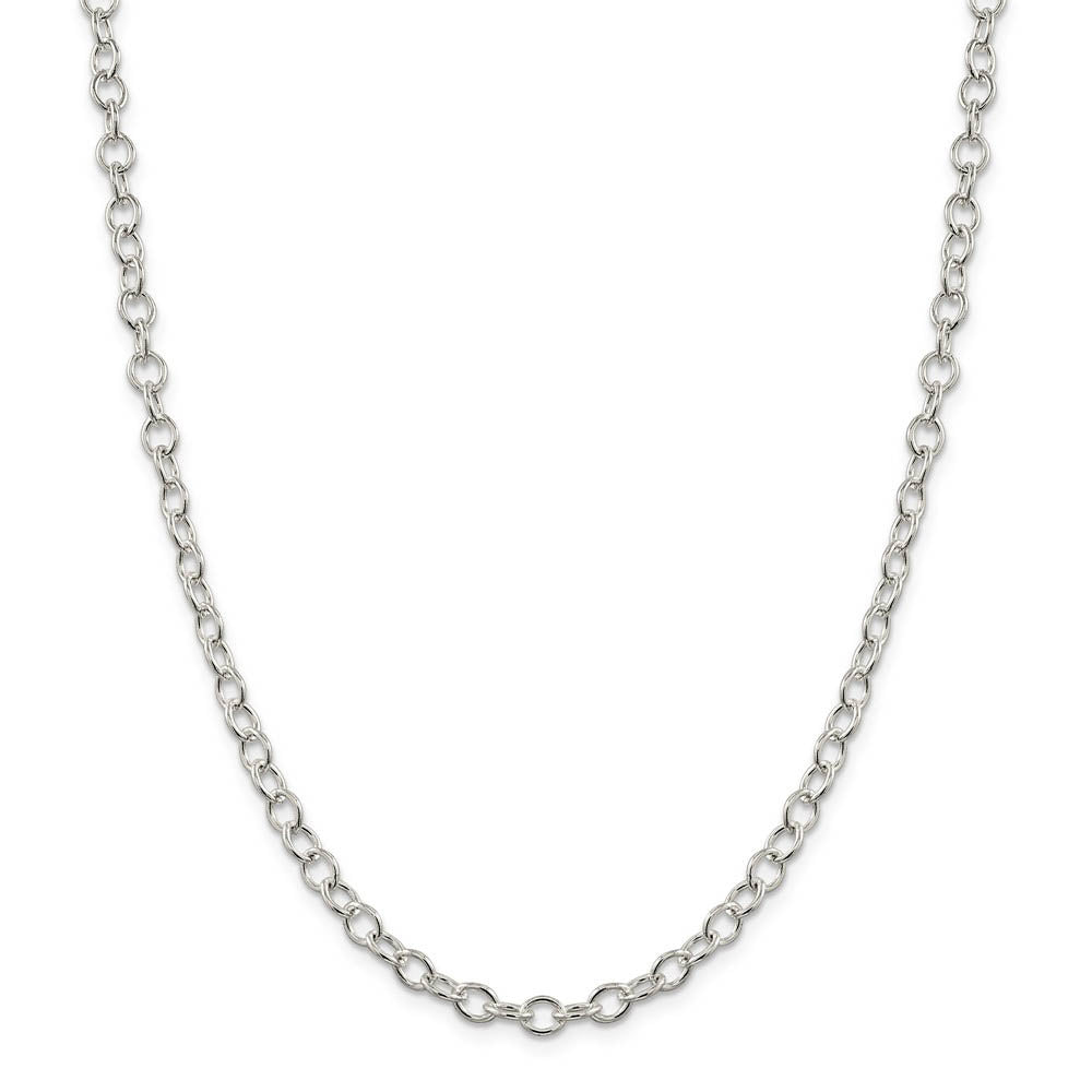 Alternate view of the 5.3mm, Sterling Silver, Solid Oval Cable Chain Necklace by The Black Bow Jewelry Co.