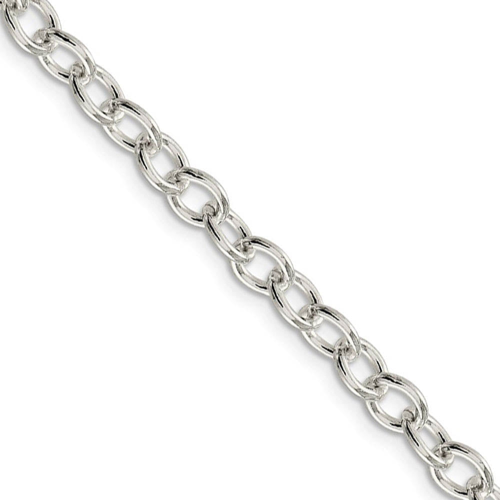 5.75mm, Sterling Silver, Solid Oval Cable Chain Necklace, Item C8832 by The Black Bow Jewelry Co.