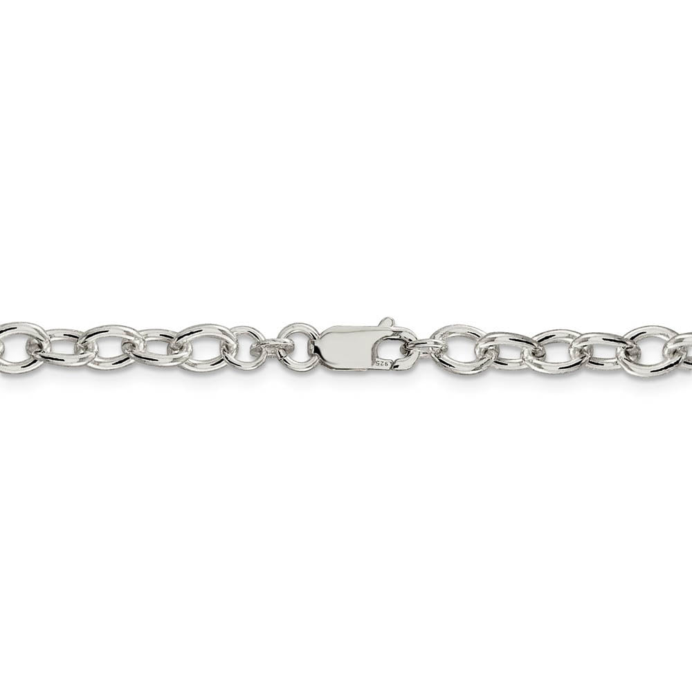 Alternate view of the 5.75mm, Sterling Silver, Solid Oval Cable Chain Necklace by The Black Bow Jewelry Co.