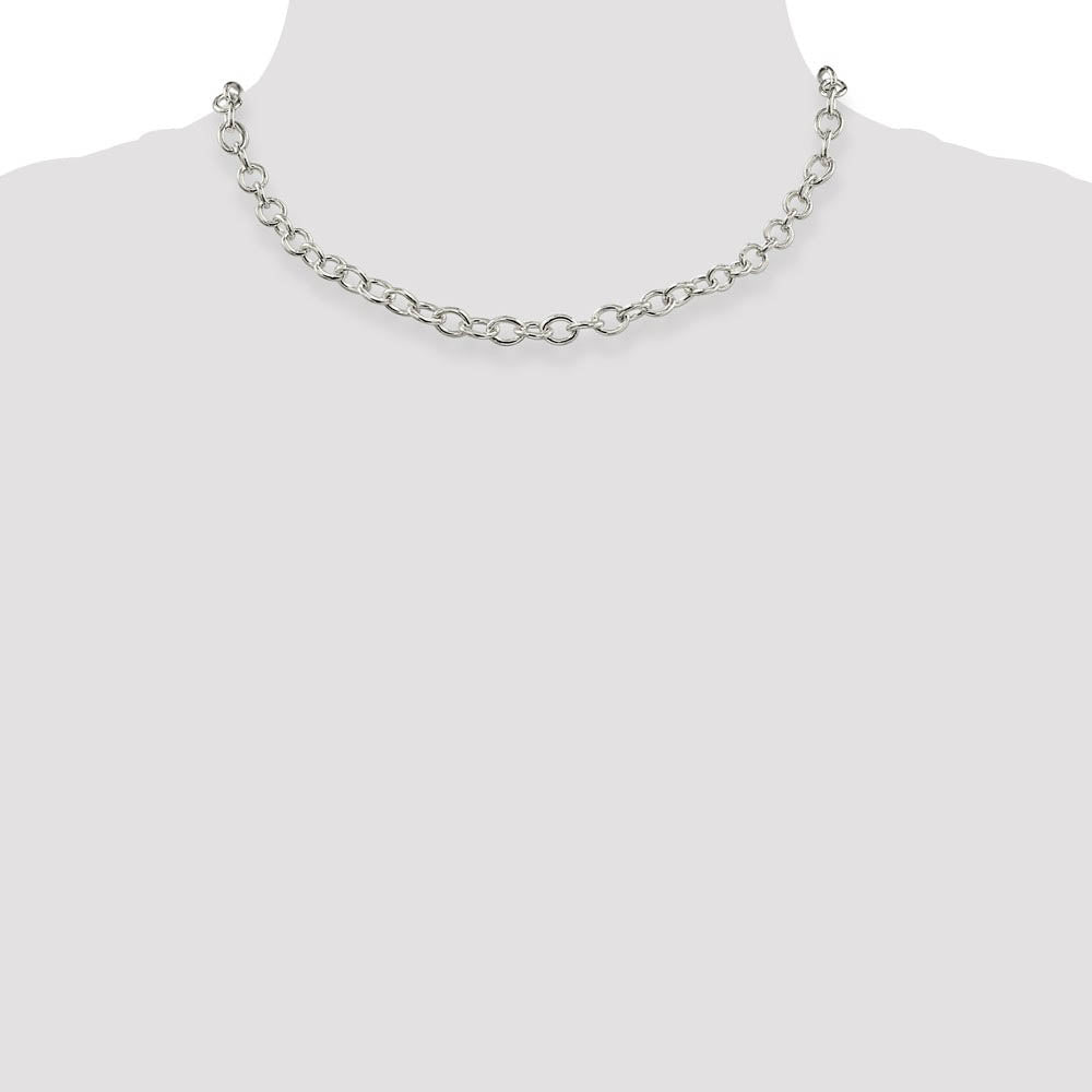 Alternate view of the 6.8mm, Sterling Silver, Solid Oval Cable Chain Necklace by The Black Bow Jewelry Co.