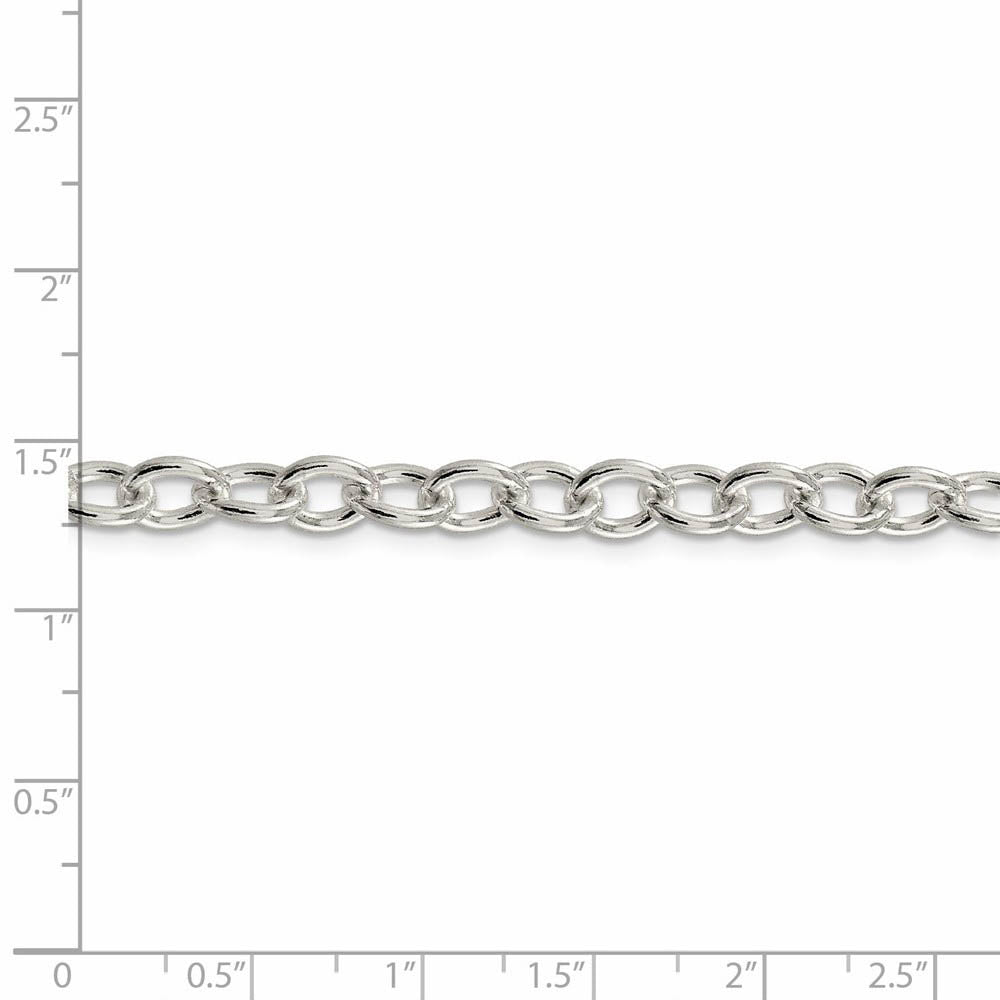 Alternate view of the 6.8mm, Sterling Silver, Solid Oval Cable Chain Necklace by The Black Bow Jewelry Co.