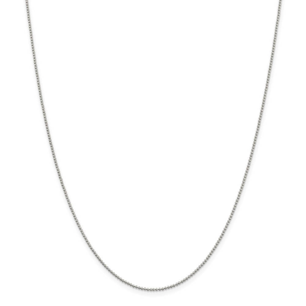 Alternate view of the 1.25mm, Sterling Silver Hollow Bead Chain Necklace by The Black Bow Jewelry Co.