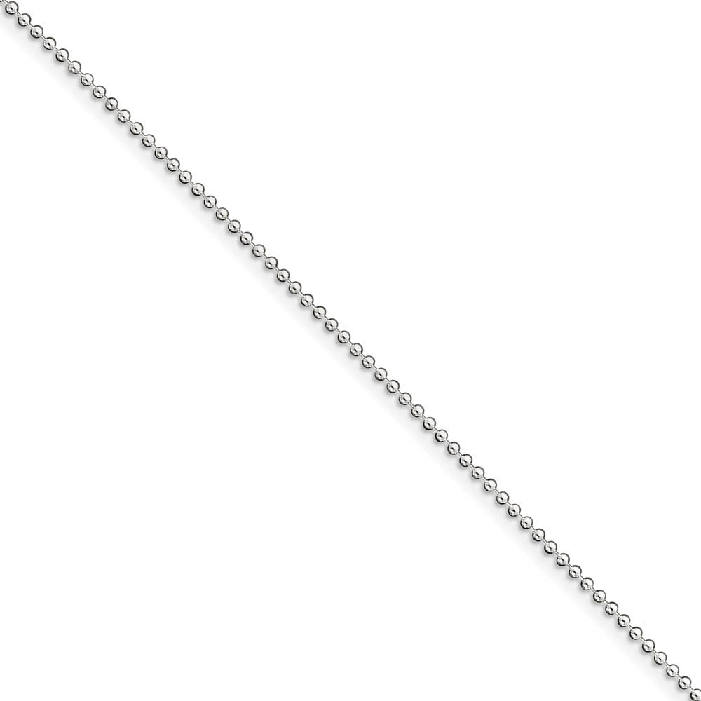 1.5mm Sterling Silver, Solid Beaded Chain Anklet, Item C8835-A by The Black Bow Jewelry Co.