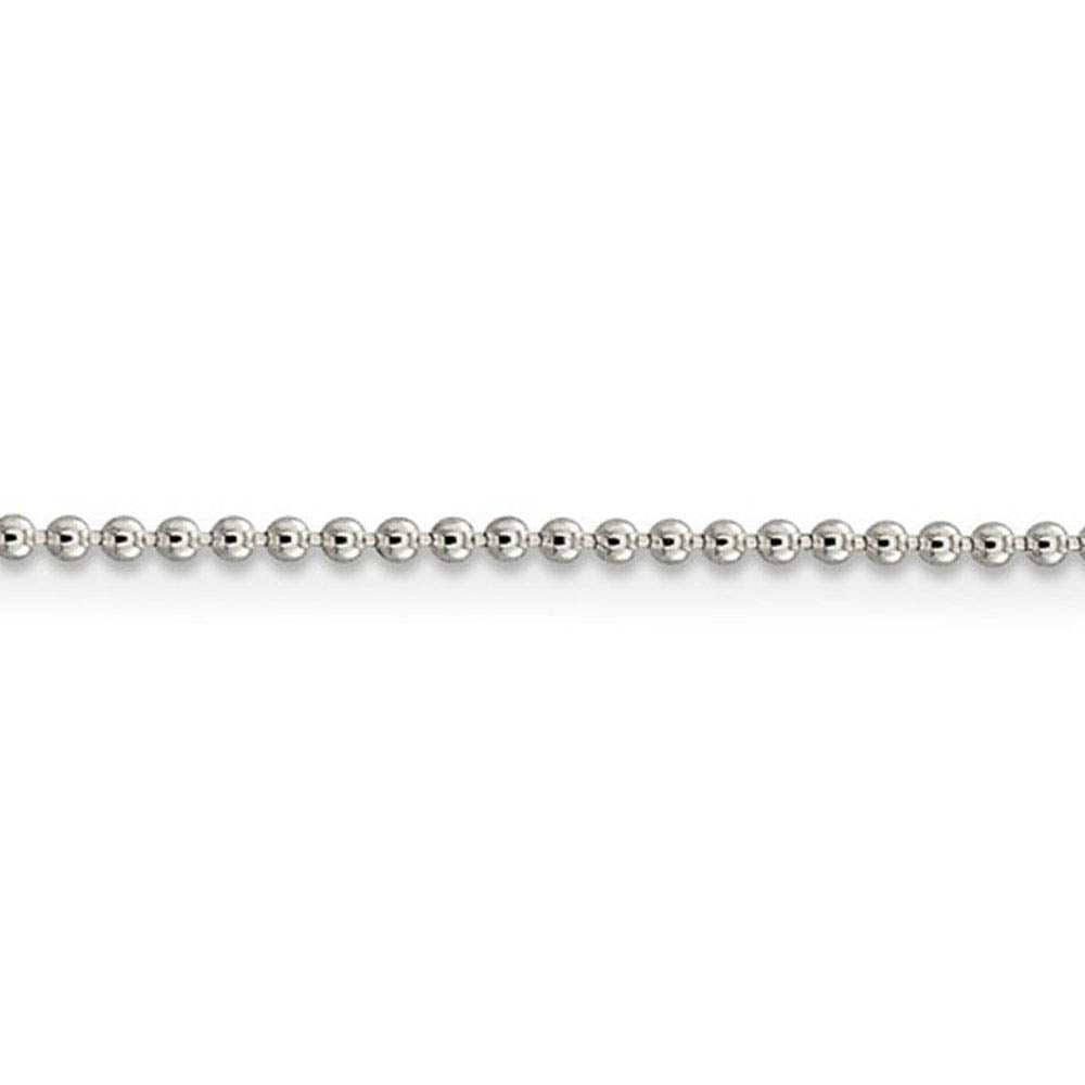 Alternate view of the 1.5mm Sterling Silver, Solid Beaded Chain Necklace by The Black Bow Jewelry Co.