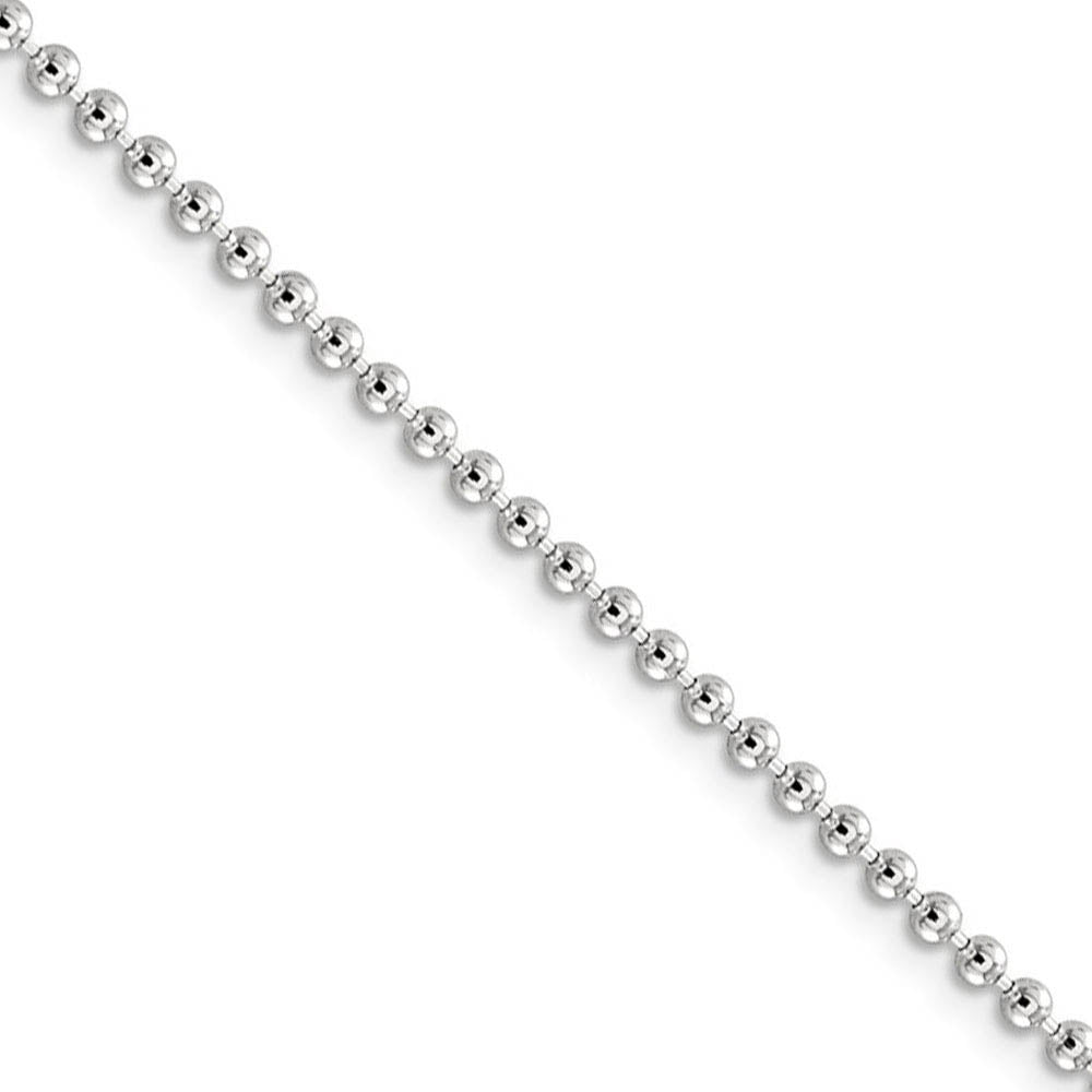 2.3mm Sterling Silver, Solid Beaded Chain Necklace