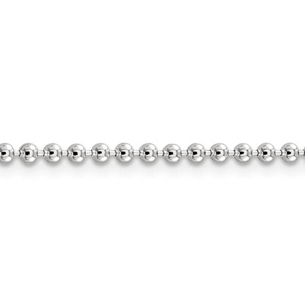 Alternate view of the 2.3mm Sterling Silver, Solid Beaded Chain Necklace by The Black Bow Jewelry Co.