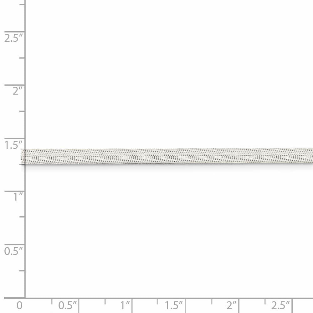 Alternate view of the 3.25mm, Sterling Silver Solid Herringbone Chain Bracelet by The Black Bow Jewelry Co.