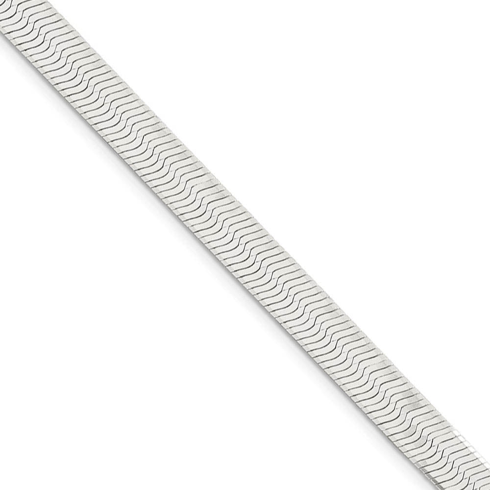 7mm, Sterling Silver Solid Herringbone Chain Necklace, Item C8848 by The Black Bow Jewelry Co.