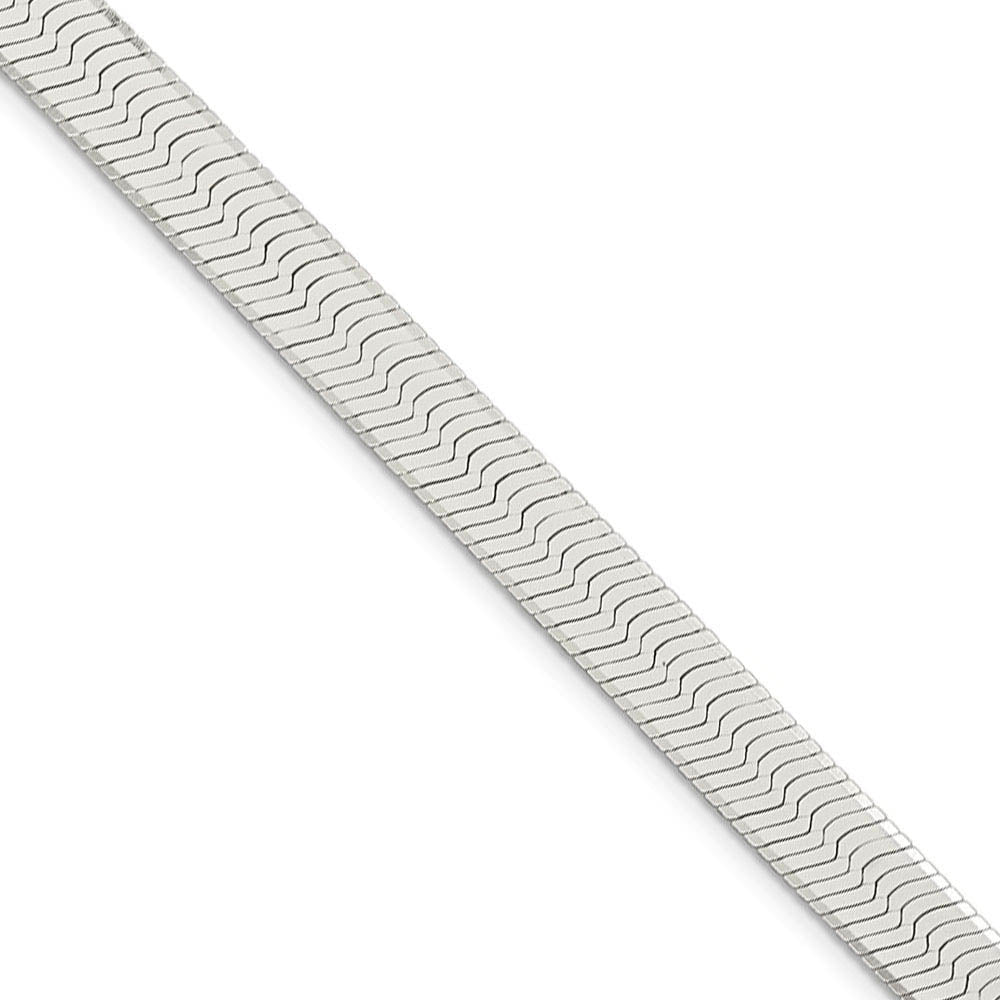 Men's 8mm, Sterling Silver Solid Herringbone Chain Necklace, Item C8849 by The Black Bow Jewelry Co.