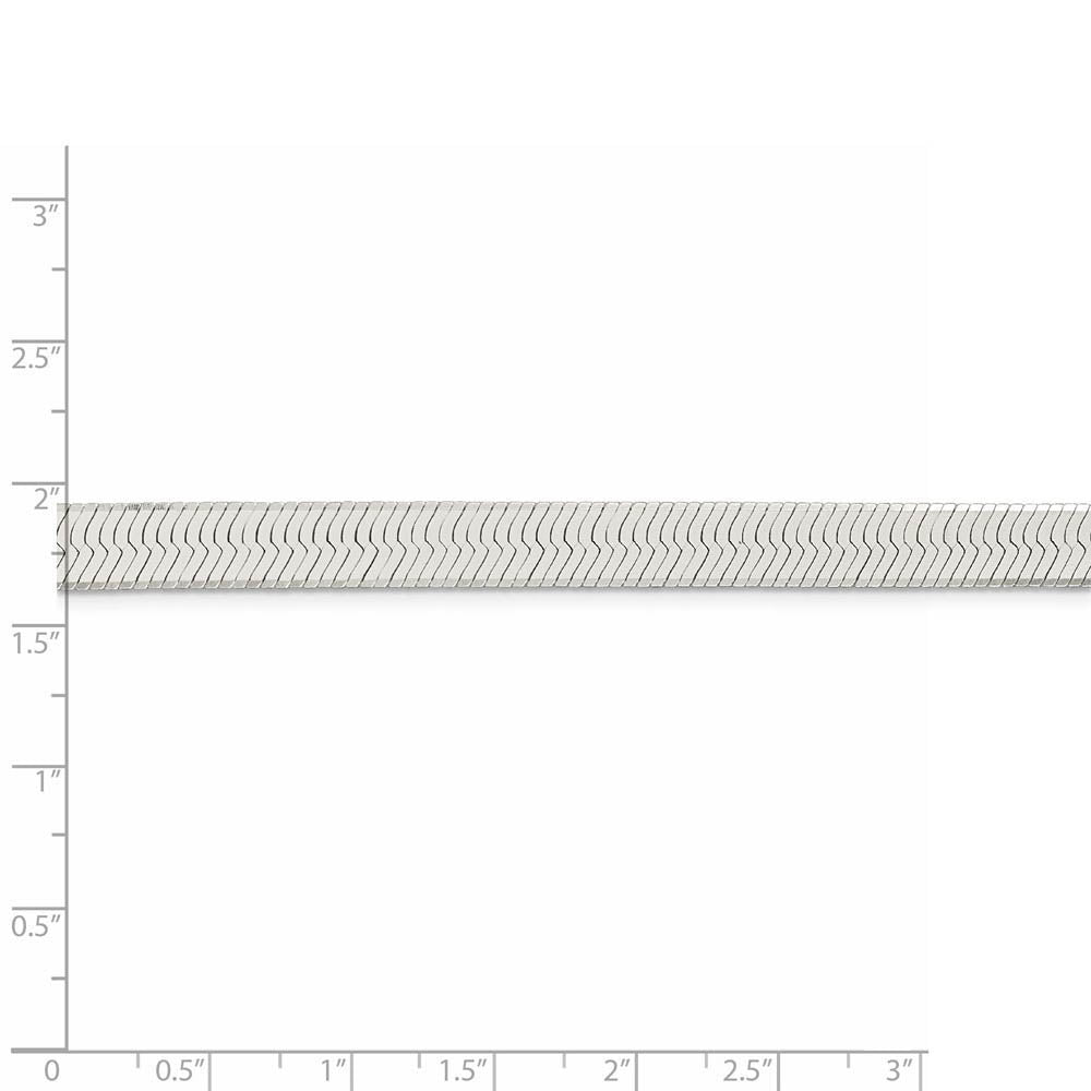 Alternate view of the Men's 8mm, Sterling Silver Solid Herringbone Chain Bracelet by The Black Bow Jewelry Co.