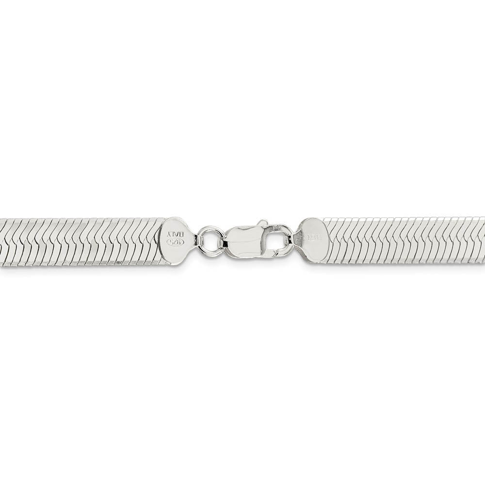 Alternate view of the Men's 8.75mm, Sterling Silver Solid Herringbone Chain Necklace by The Black Bow Jewelry Co.