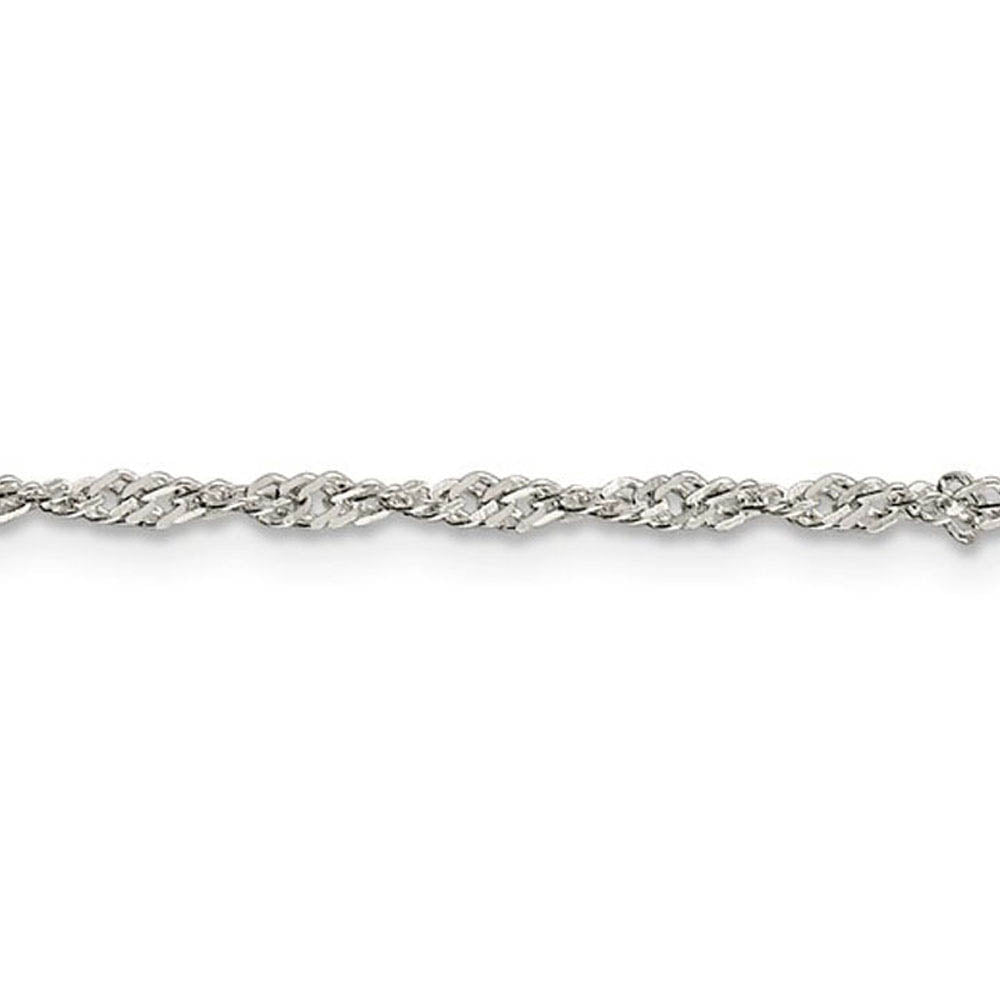 Alternate view of the 2mm Sterling Silver, Solid Singapore Chain Necklace by The Black Bow Jewelry Co.