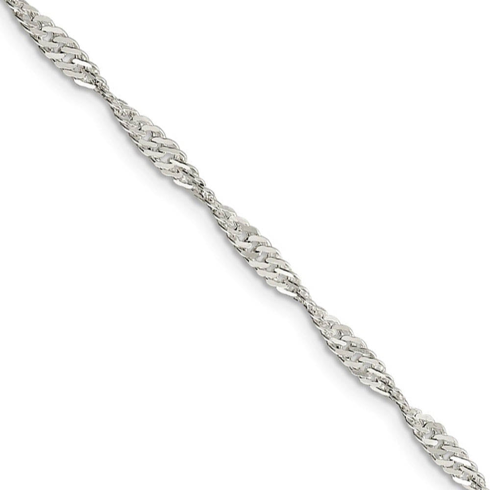 3mm, Sterling Silver Singapore Chain Bracelet, Item C8857-B by The Black Bow Jewelry Co.