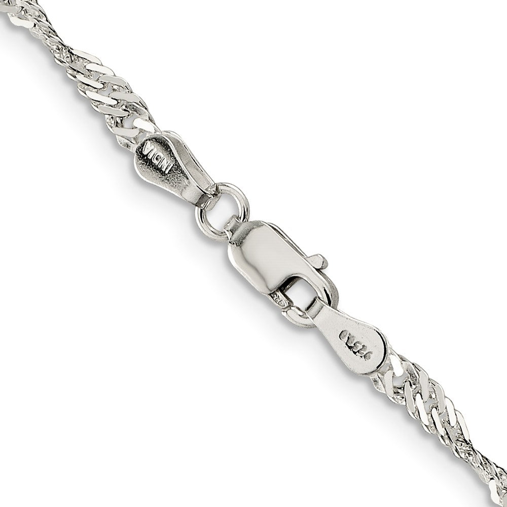 Alternate view of the 3mm Sterling Silver, Solid Singapore Chain Necklace by The Black Bow Jewelry Co.