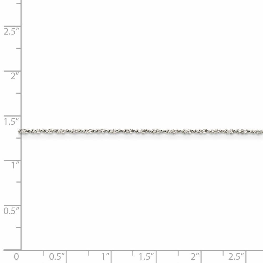 Alternate view of the 0.5mm, Sterling Silver, Twisted Serpentine Chain, 16 Inch by The Black Bow Jewelry Co.