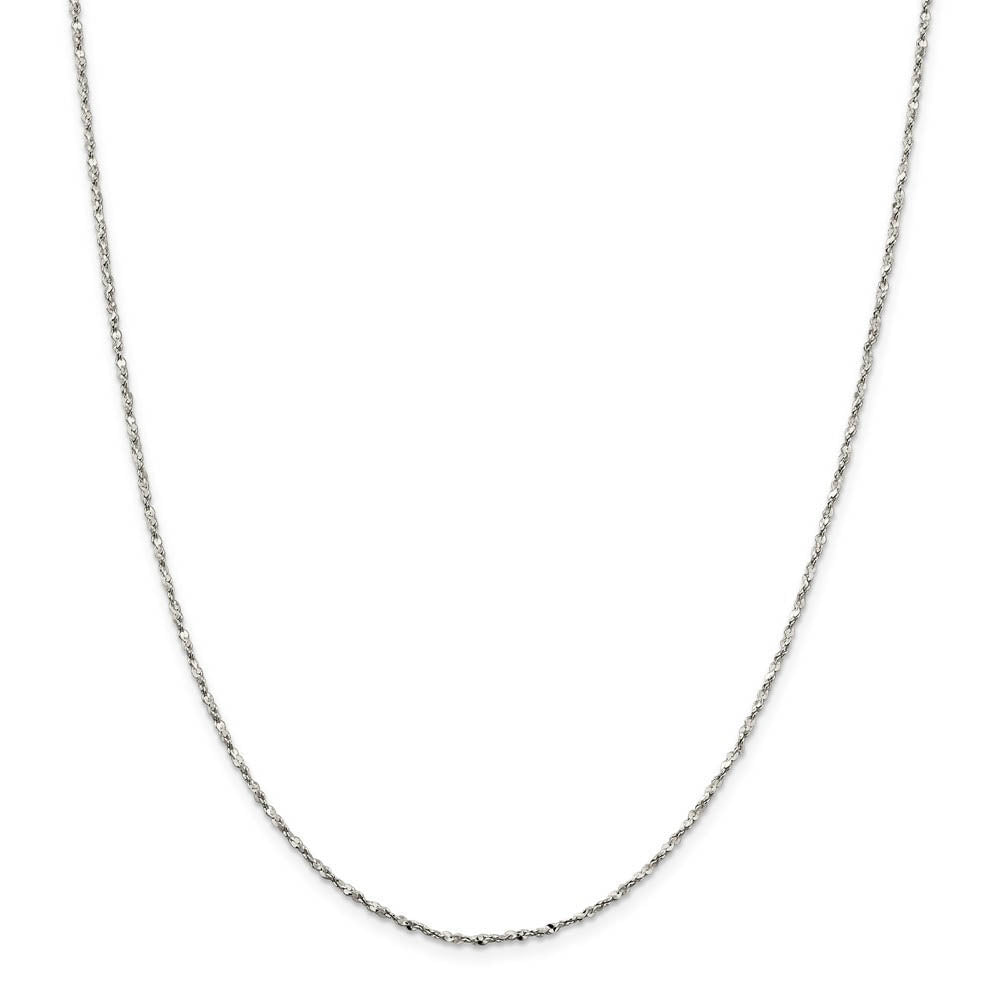 Alternate view of the 1.6mm, Sterling Silver D/C Twisted Solid Serpentine Necklace by The Black Bow Jewelry Co.
