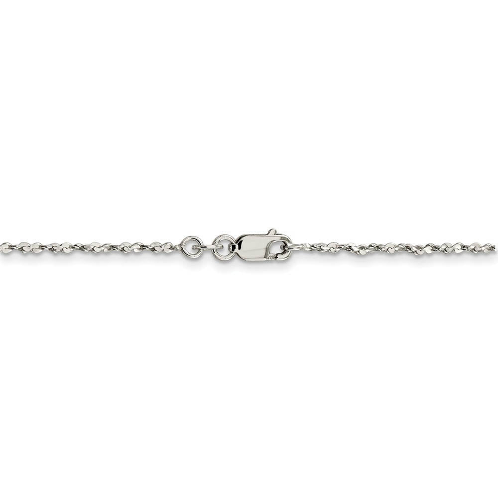 Alternate view of the 1.6mm, Sterling Silver D/C Twisted Solid Serpentine Necklace by The Black Bow Jewelry Co.