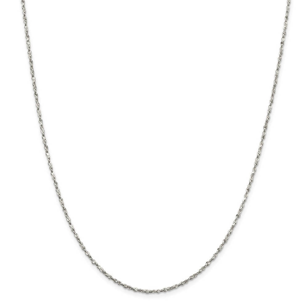 Alternate view of the 1.8mm, Sterling Silver D/C Twisted Solid Serpentine Necklace by The Black Bow Jewelry Co.