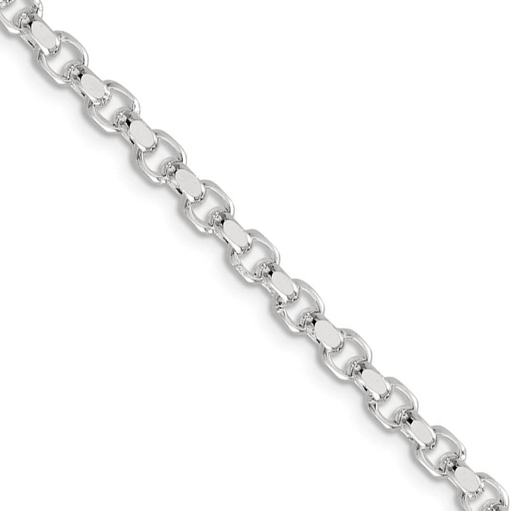 4mm, Sterling Silver Solid Diamond Cut Rolo Chain Bracelet, Item C8870-B by The Black Bow Jewelry Co.