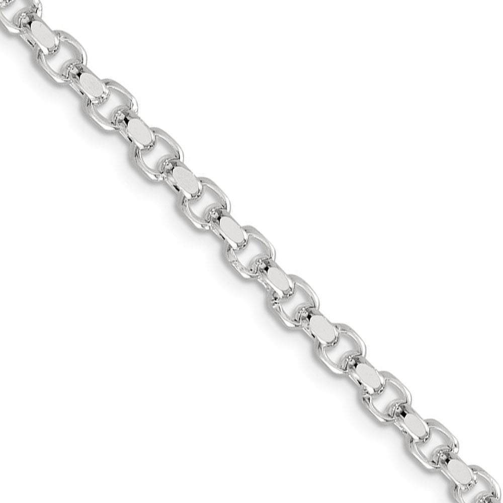 4mm, Sterling Silver Solid Diamond Cut Rolo Chain Necklace