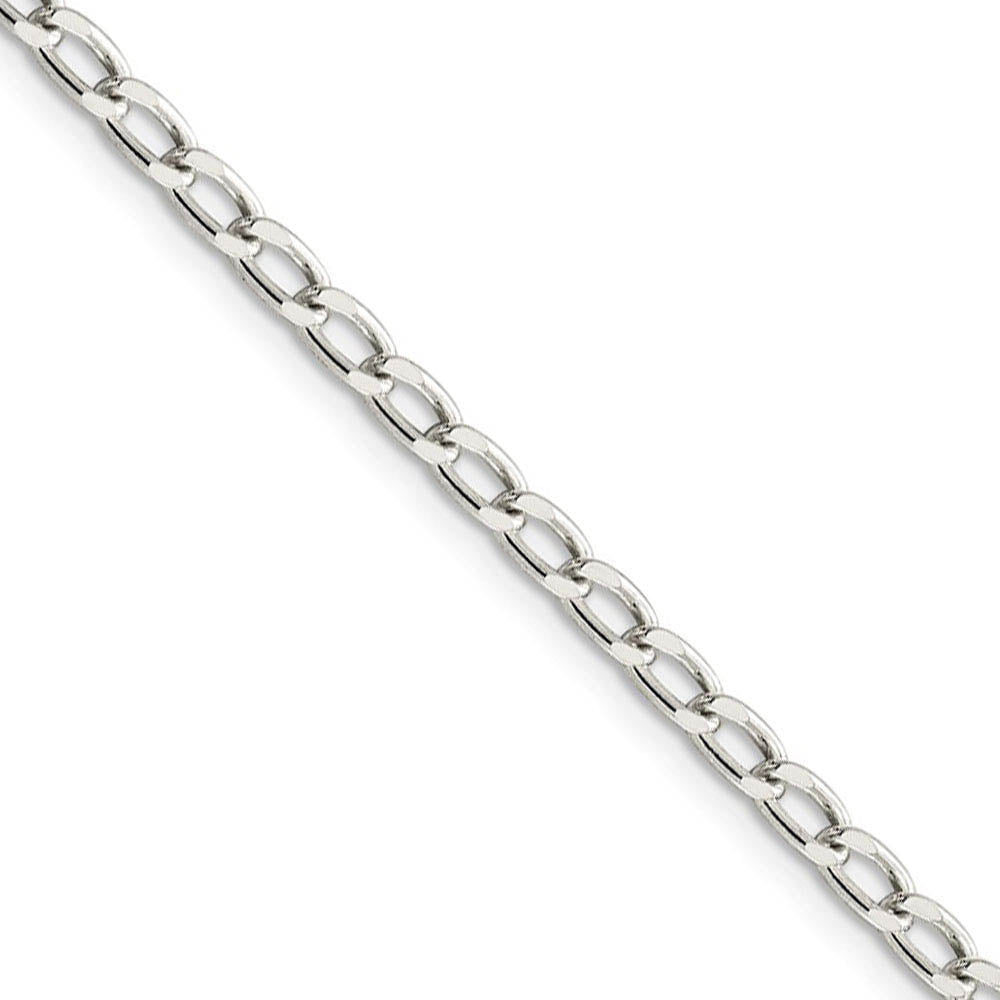 3.2mm, Sterling Silver Solid Open Curb Chain Anklet, Item C8873-A by The Black Bow Jewelry Co.