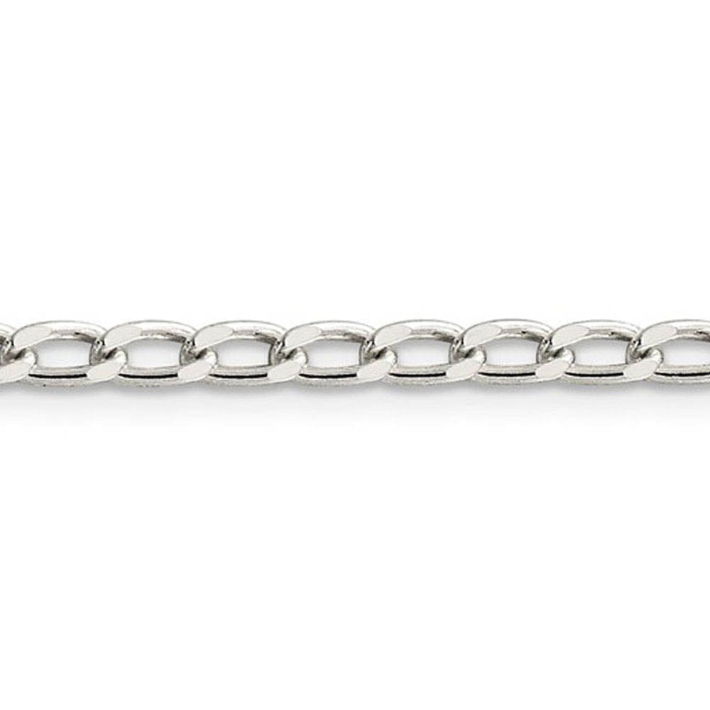 Alternate view of the 3.2mm, Sterling Silver Solid Open Curb Chain Anklet by The Black Bow Jewelry Co.