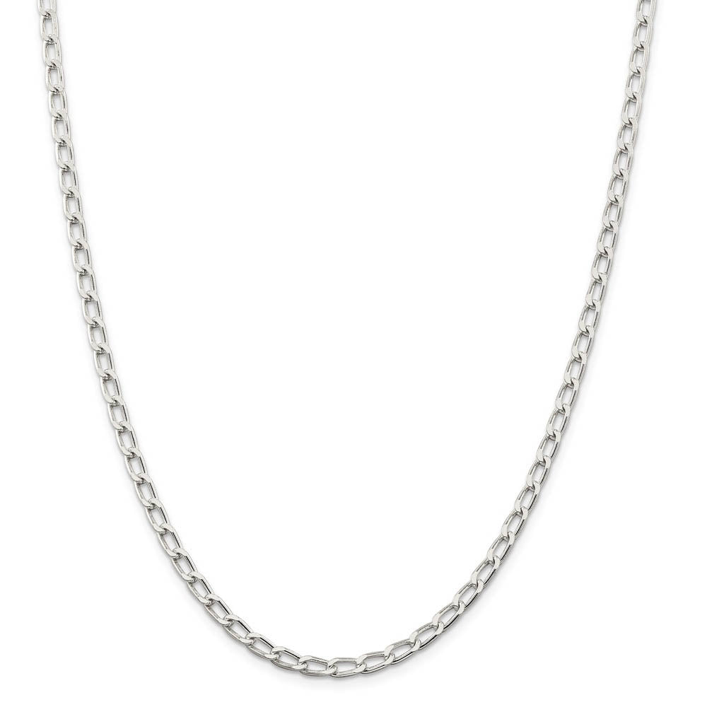 Alternate view of the 4.3mm, Sterling Silver Solid Open Curb Chain Bracelet by The Black Bow Jewelry Co.