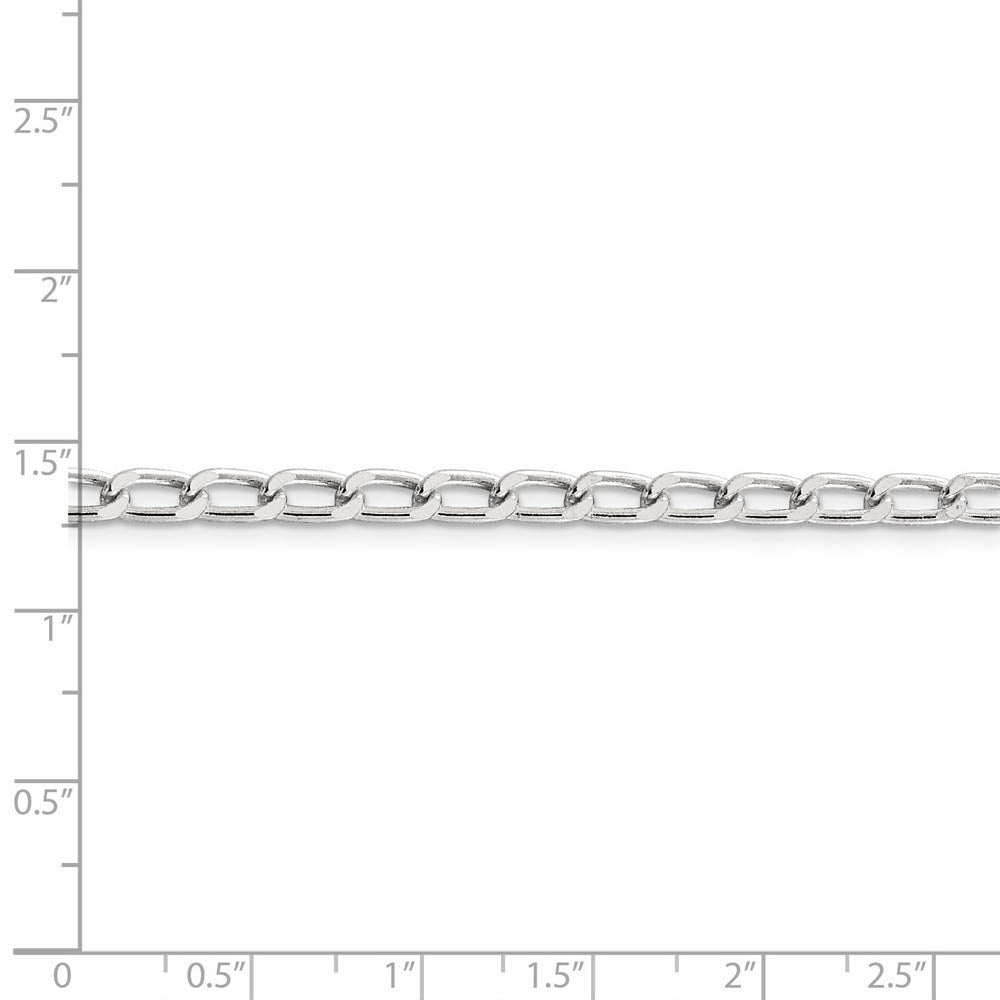 Alternate view of the 4.3mm, Sterling Silver Solid Open Curb Chain Bracelet by The Black Bow Jewelry Co.