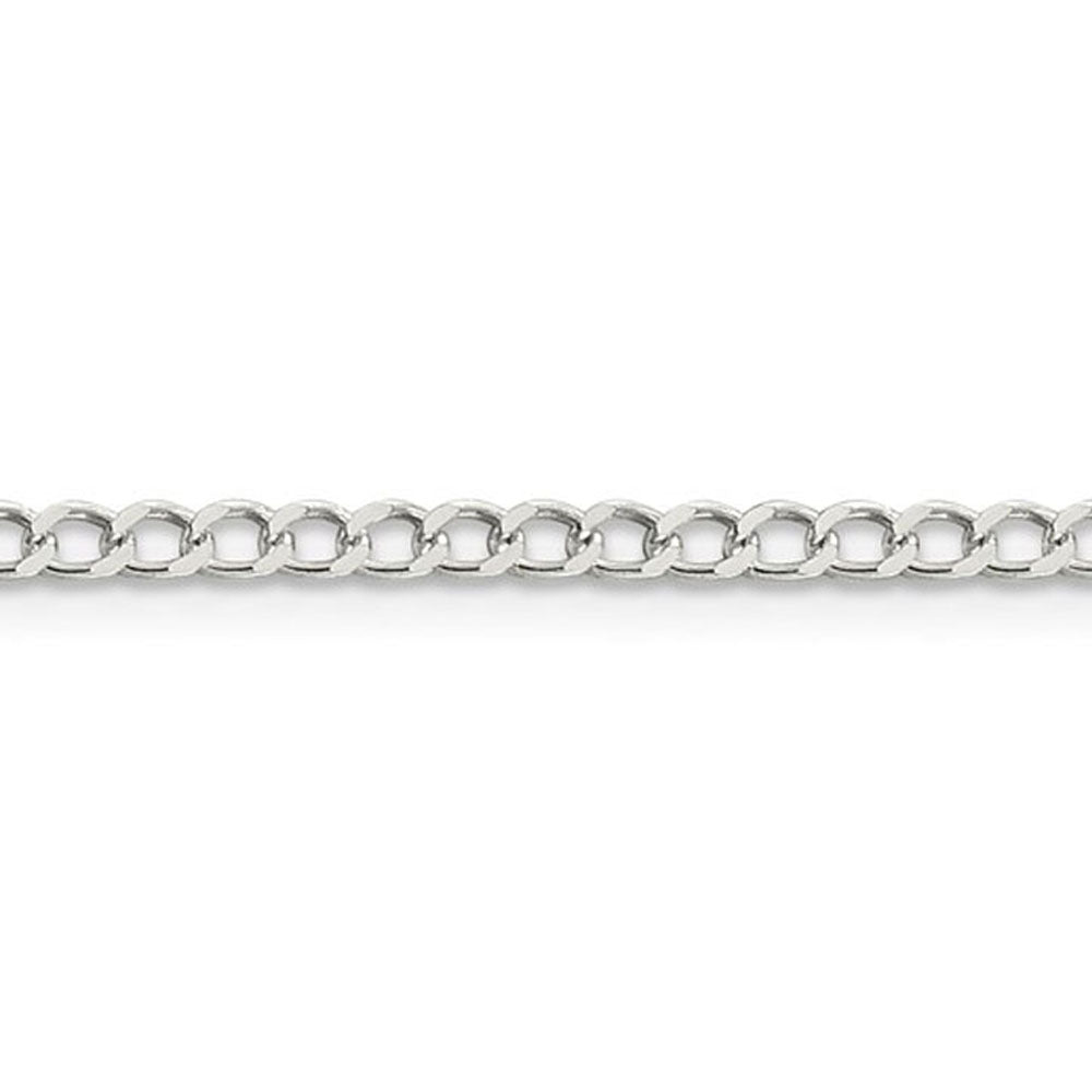 Alternate view of the 3.5mm Sterling Silver Diamond Cut Solid Open Curb Chain Necklace by The Black Bow Jewelry Co.