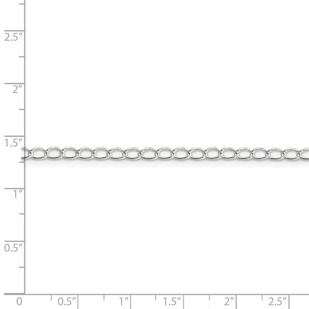 Alternate view of the 3mm, Sterling Silver Half Round, Solid Curb Chain Necklace by The Black Bow Jewelry Co.