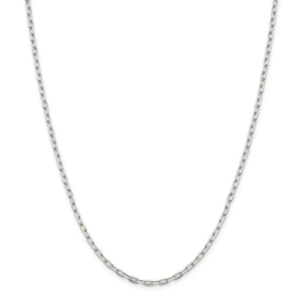 Alternate view of the 2.75mm Sterling Silver Solid Elongated Open Cable Chain Necklace by The Black Bow Jewelry Co.
