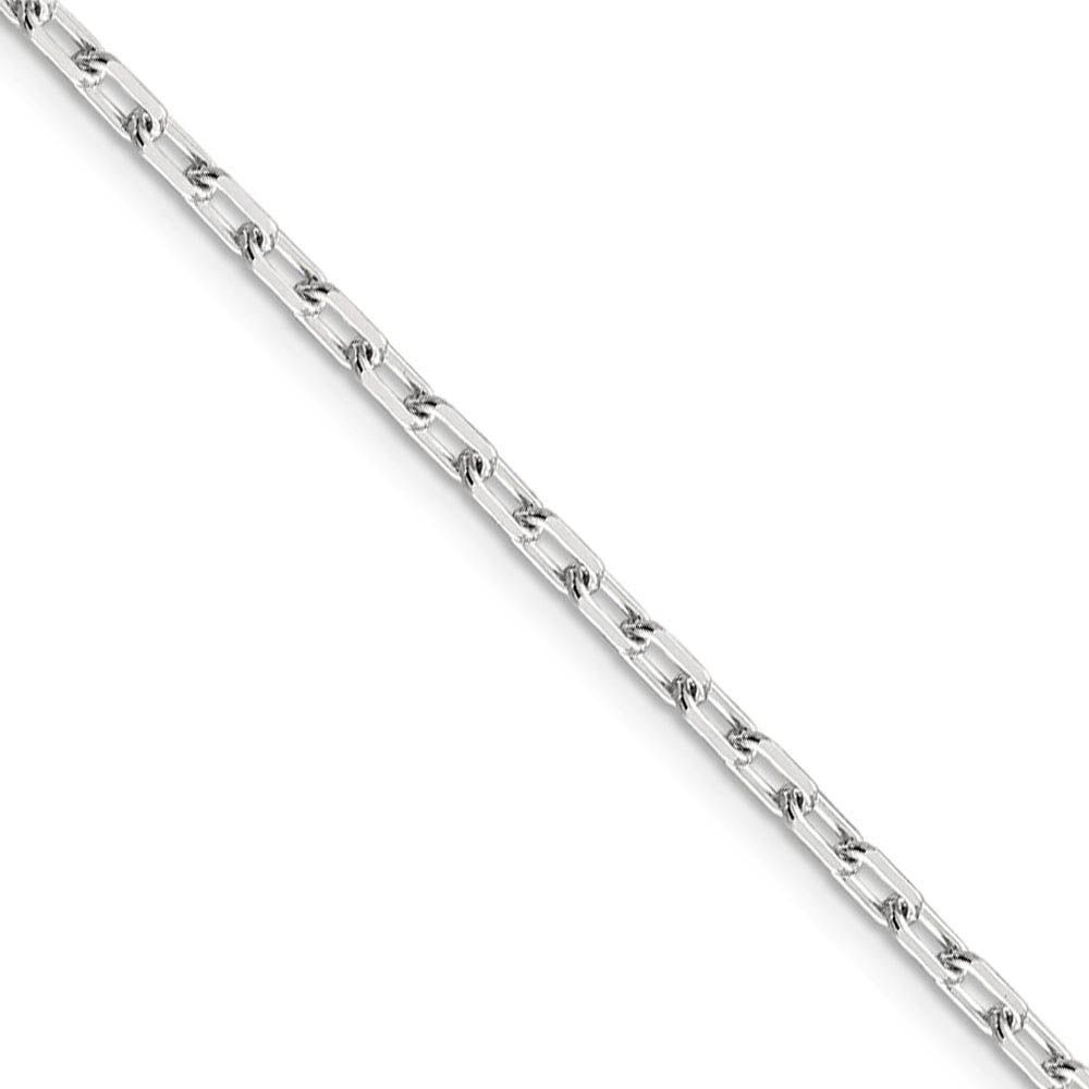2.75mm Sterling Silver Solid Elongated Open Cable Chain Necklace