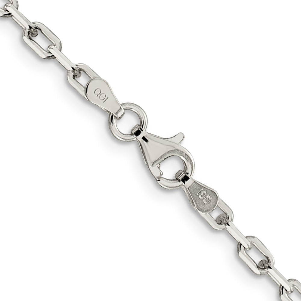 Alternate view of the 2.75mm, Sterling Silver Elongated Open Cable Chain Bracelet by The Black Bow Jewelry Co.
