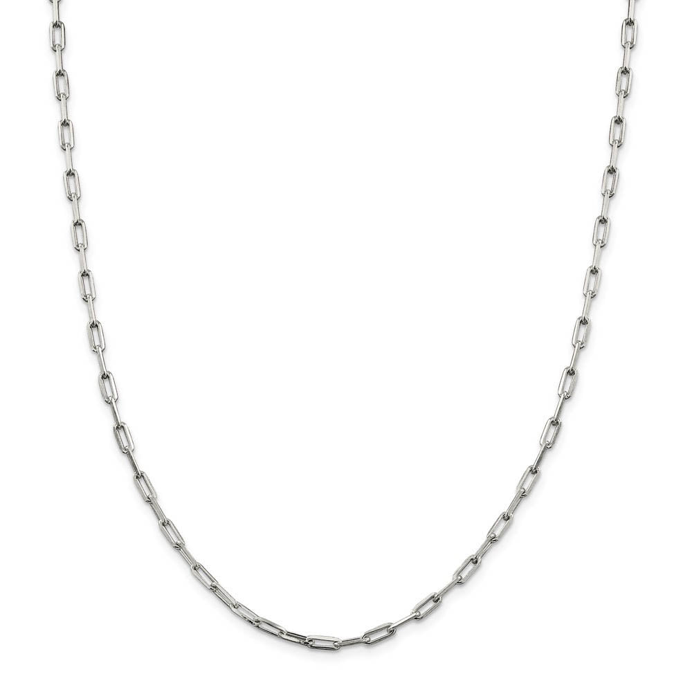 Alternate view of the 3.25mm Sterling Silver Solid Elongated Open Cable Chain Necklace by The Black Bow Jewelry Co.