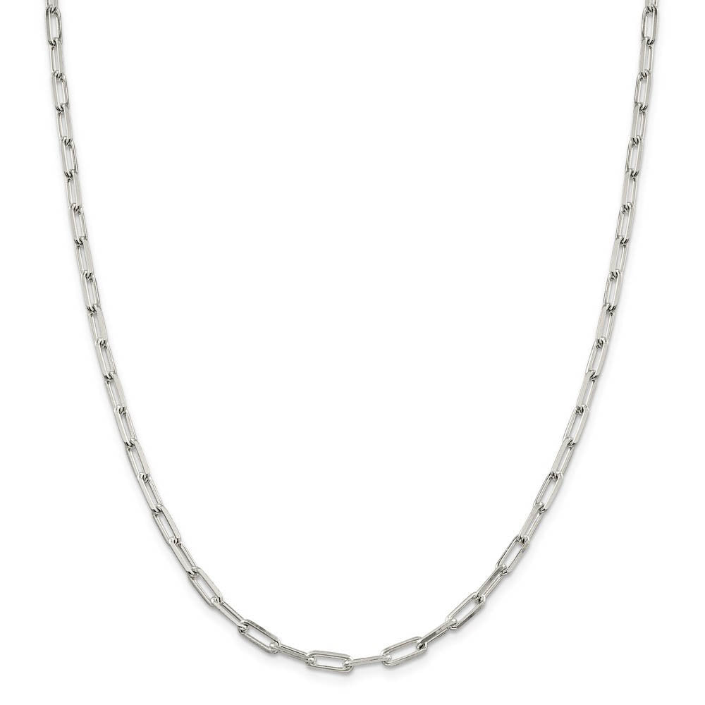 Alternate view of the 4.25mm Sterling Silver Solid Elongated Open Cable Chain Necklace by The Black Bow Jewelry Co.